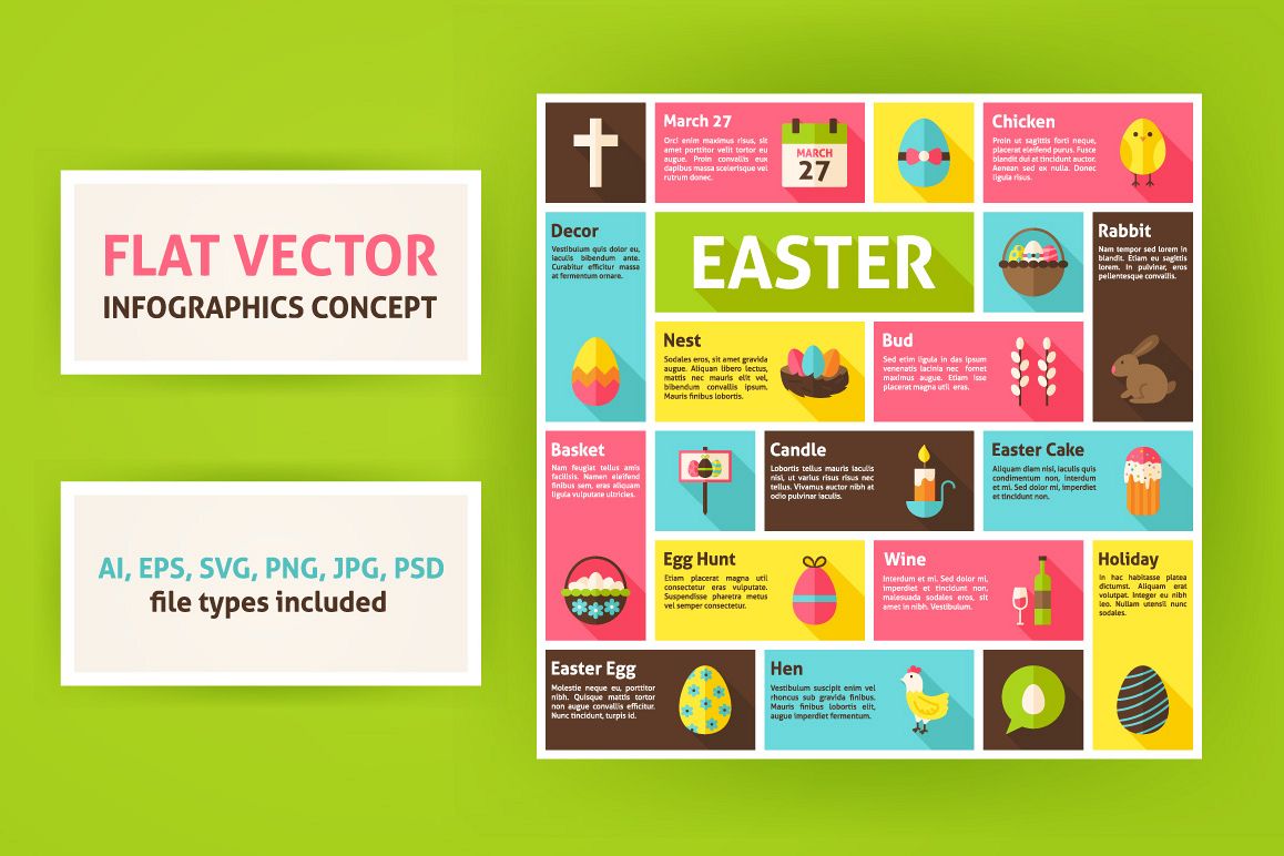 Easter Vector Flat Infographics example image 1