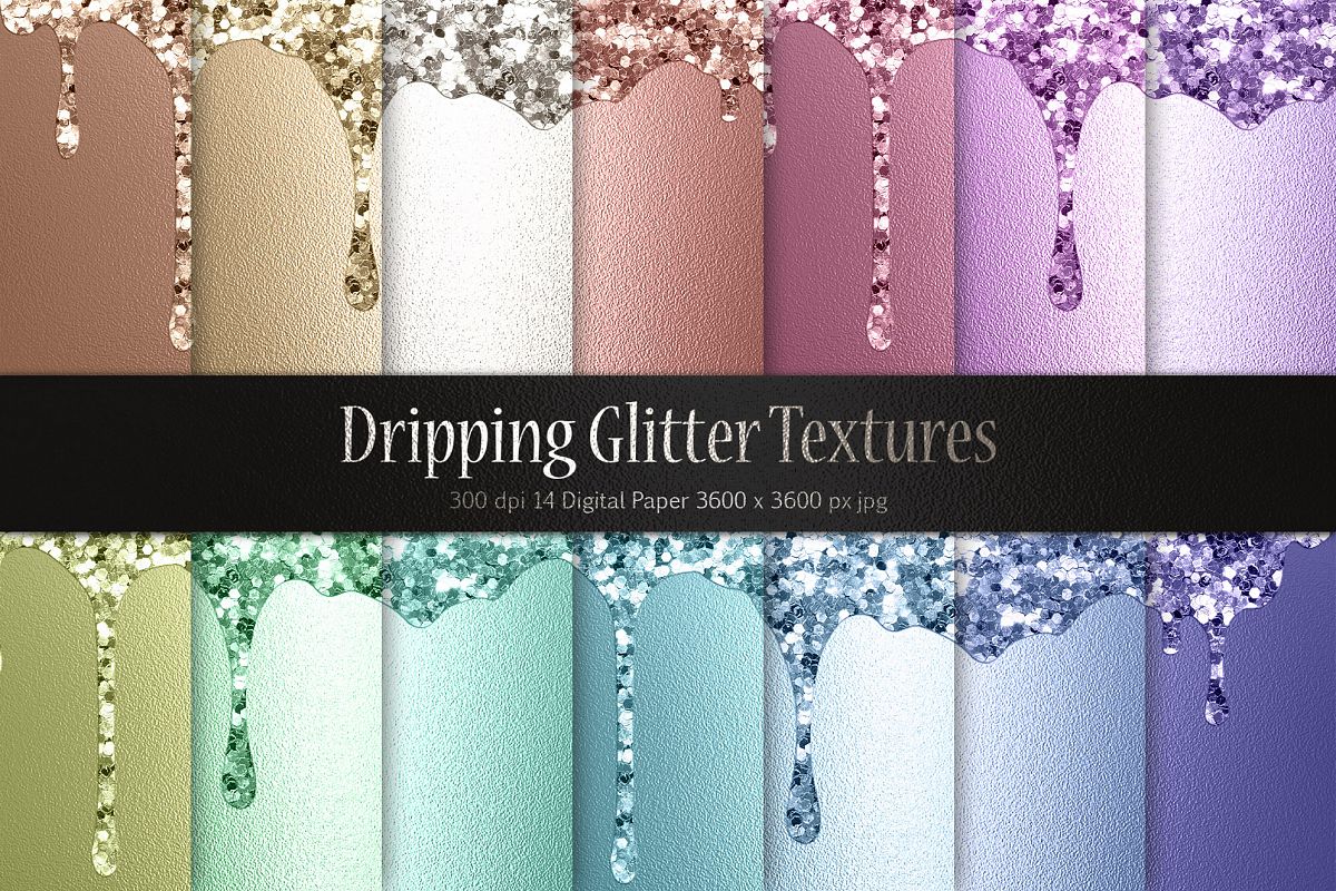 Dripping Glitter Metallic Textures example image 1