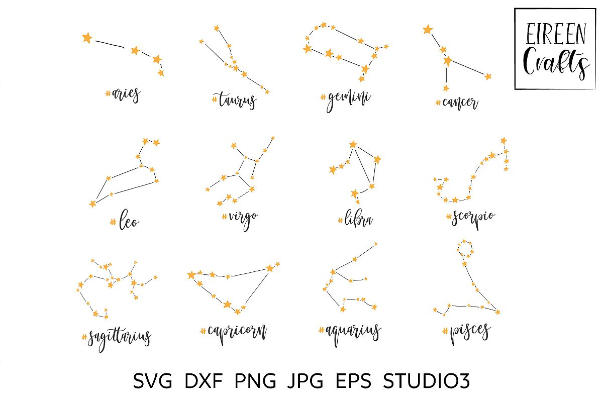 Zodiac SVG Bundle - Zodiac cut files for Cricut & Silhouette example image 1