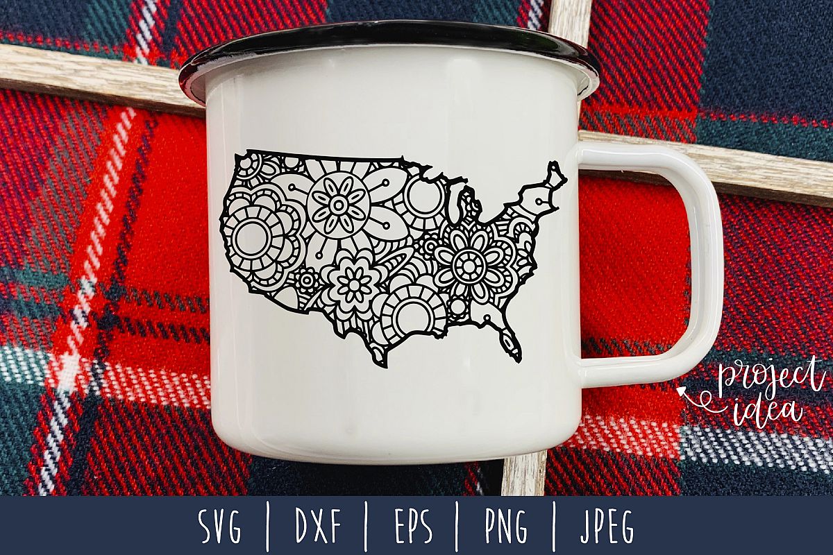 Download United States Mandala Zentangle SVG, DXF, EPS, PNG, JPEG ...