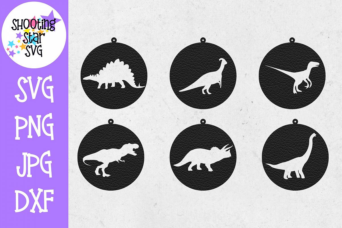 Dinosaur Earring SVG Template - Earring SVG - Dinosaur SVG example image 1