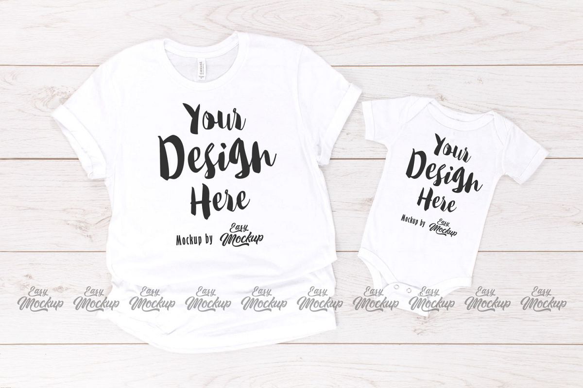 White Bella Canvas 3001 100b MockUp example image 1