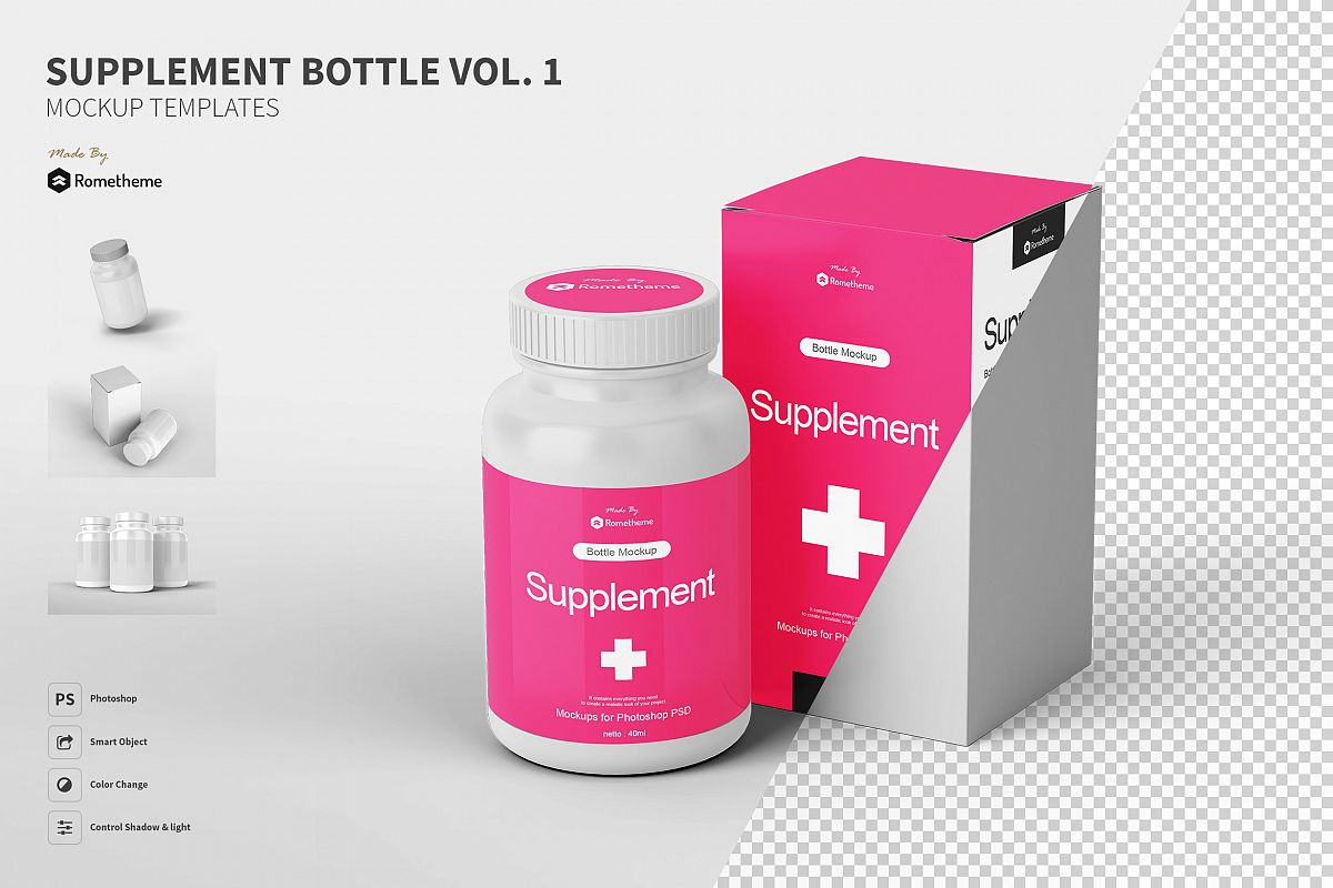 Supplement Bottle Mockup vol.1 example image 1