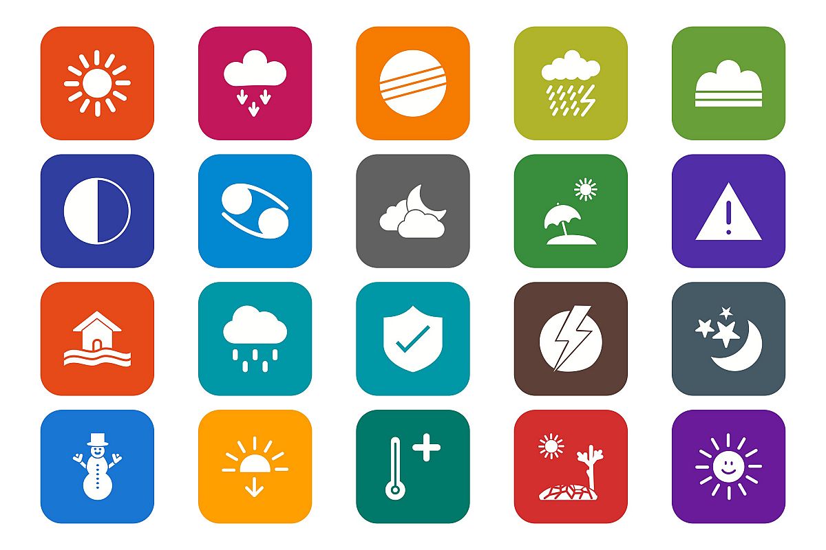 Set Of Weather And Season Icons example image 1