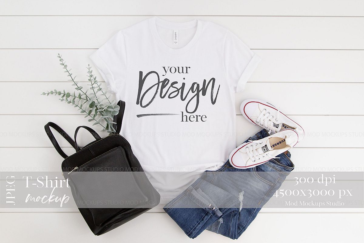 Download TShirt Mockup WHITE | 3001 Bella Canvas Mock up