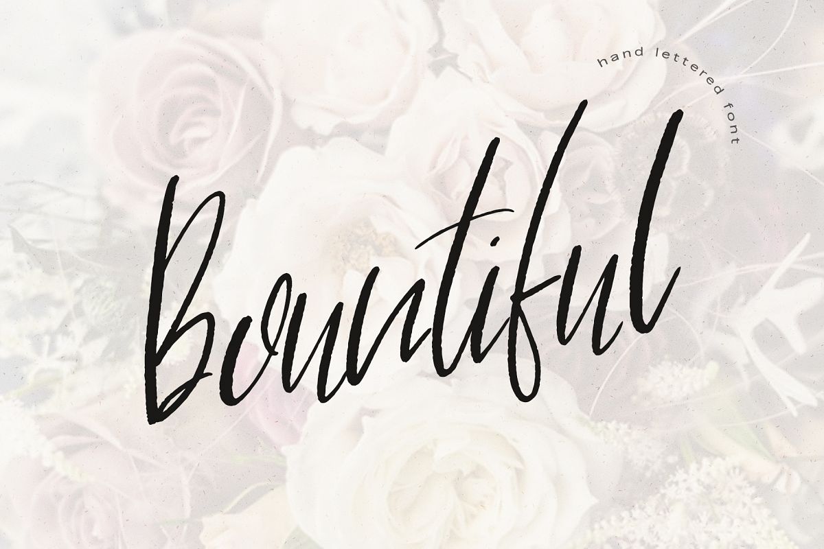 Bountiful Hand lettered. font example image 1