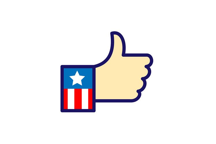 American Hand Thumbs Up Icon example image 1