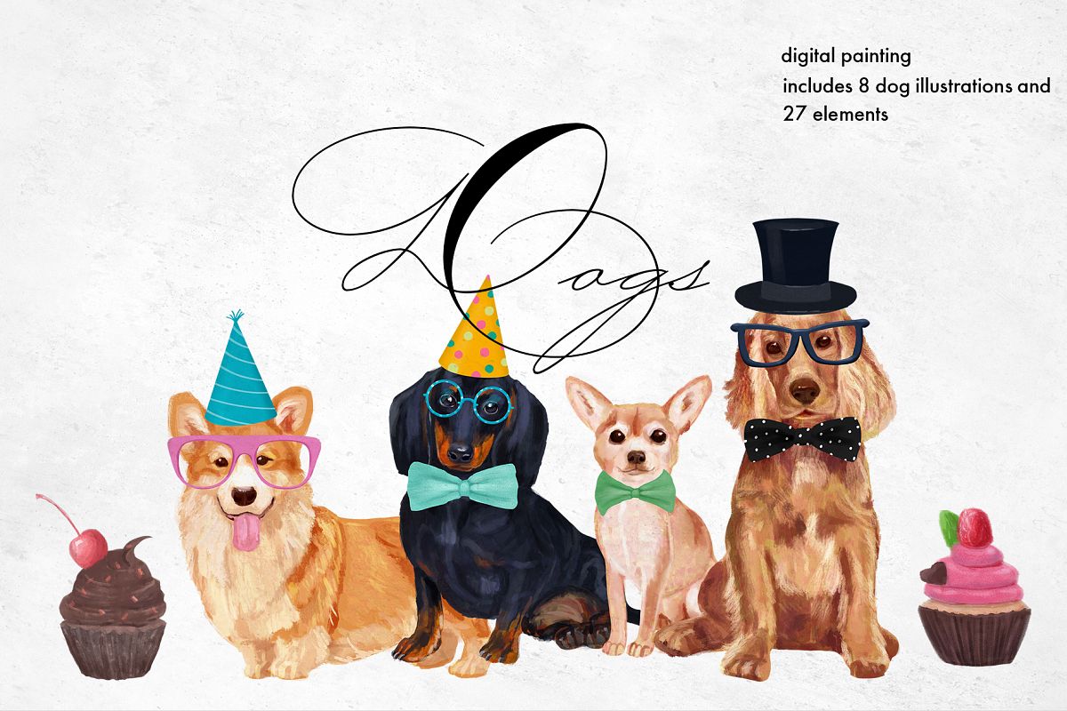 Dog breeds Illustrations example image 1