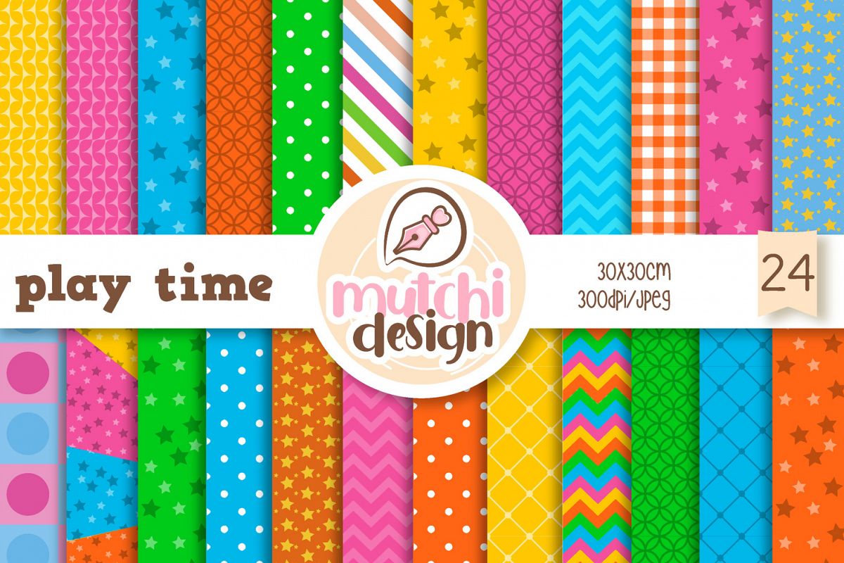 Playtime Digital Papers example image 1