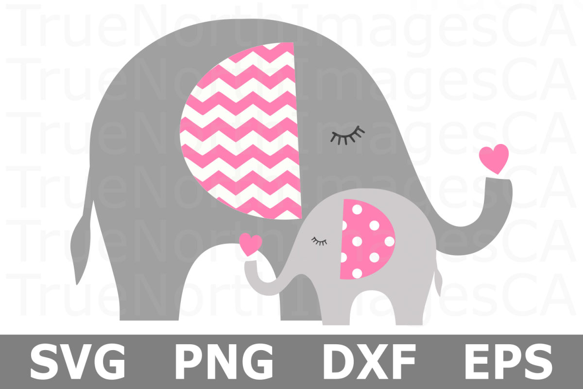 Mom and Baby Elephant Hug - An Animal SVG Cut File