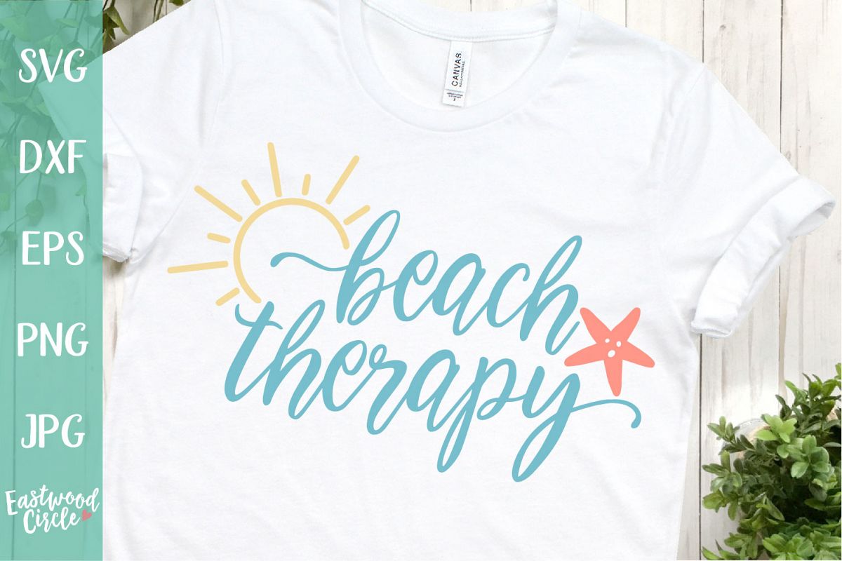 Beach Therapy - A Beach SVG Cut File for Crafters example image 1