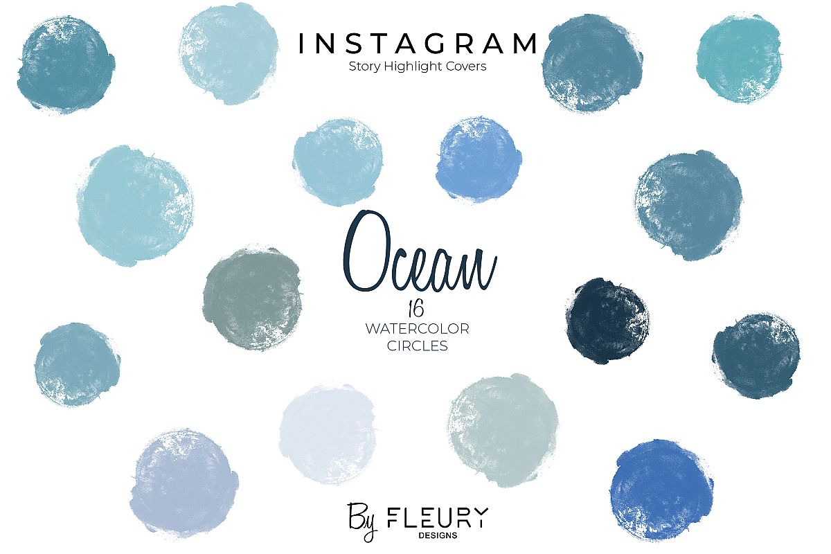Instagram Stories Highlight Covers Ocean Blues 322829 Icons Design Bundles