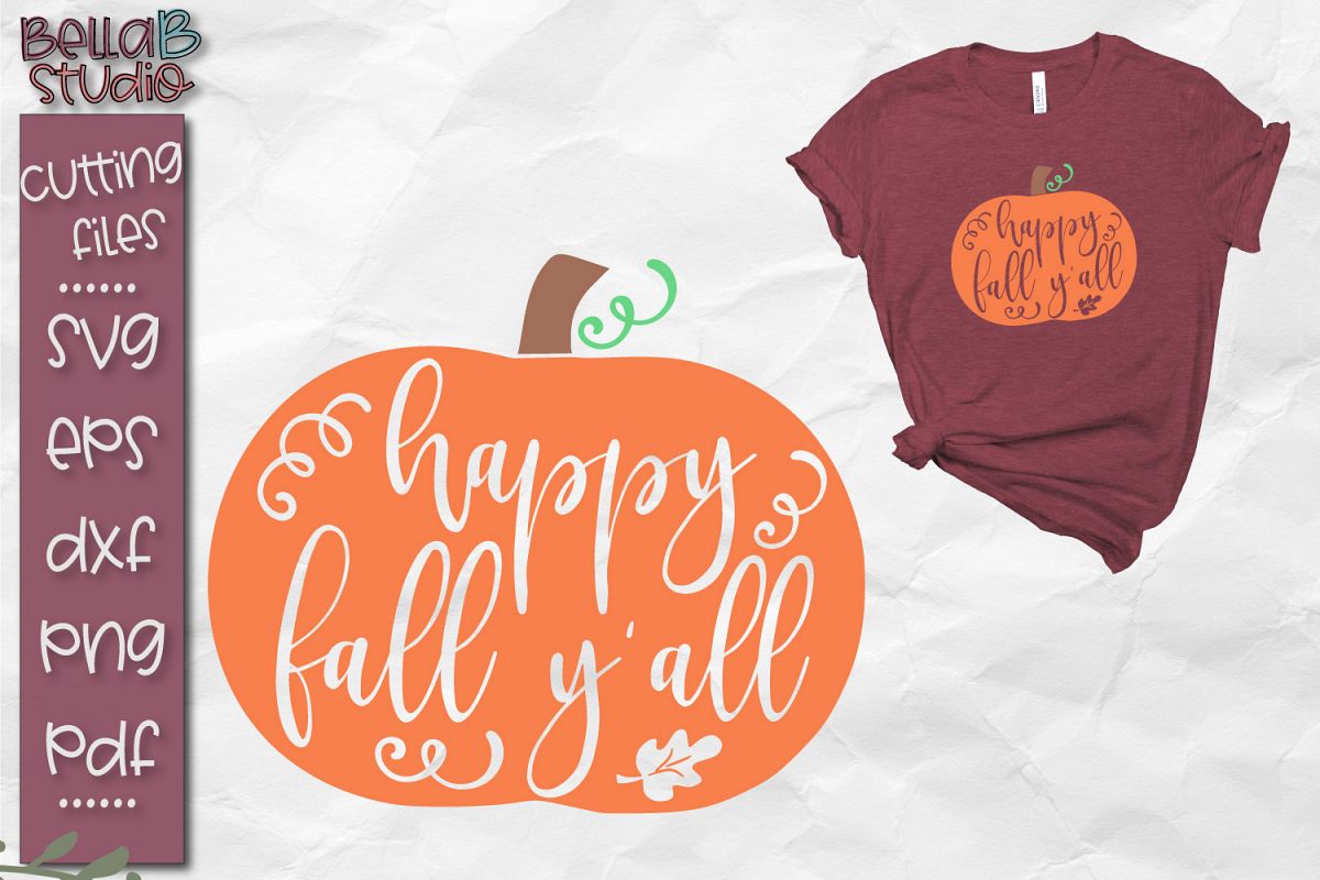 Download Happy Fall Y'all SVG, Pumpkin SVG (127264) | SVGs | Design ...