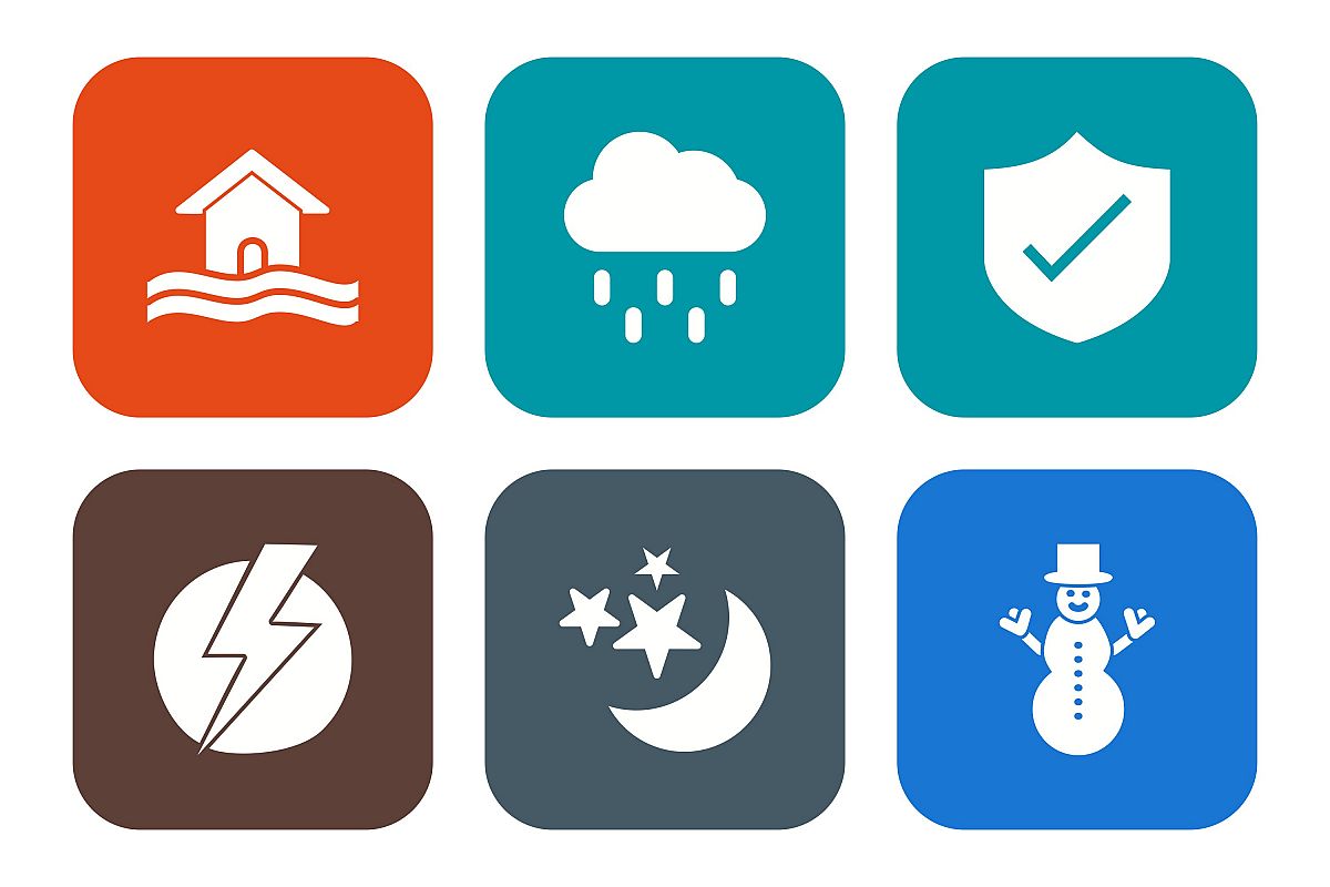 Set Of Weather And Season Icons example image 1