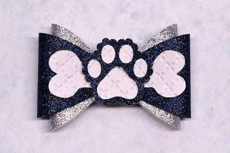 Hair bow template SVG, DIY leather bow template example image 1