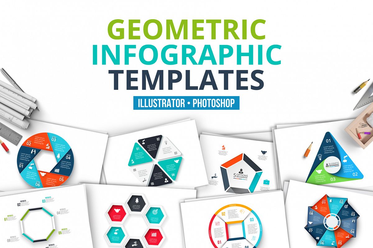 Geometric infographic templates example image 1