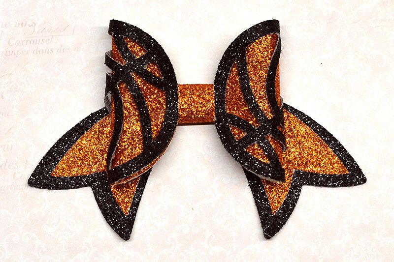 Basketball Hair bow template SVG, DIY leather bow template example image 1