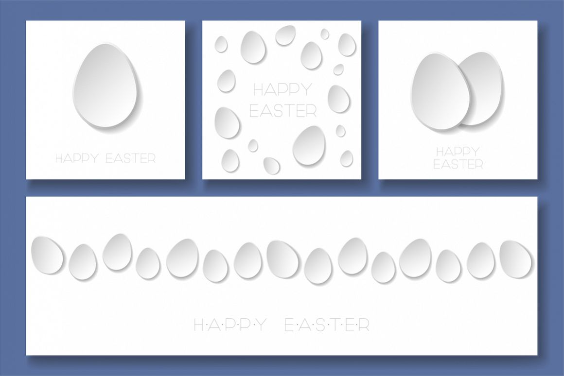 Happy Easter minimalistic cards example image 1