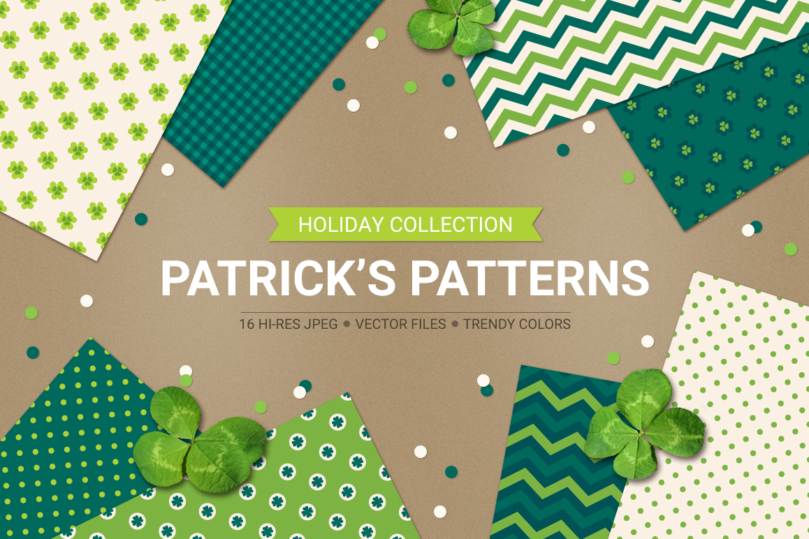 St. Patrick's Day Seamless Patterns - Set 2 example image 1