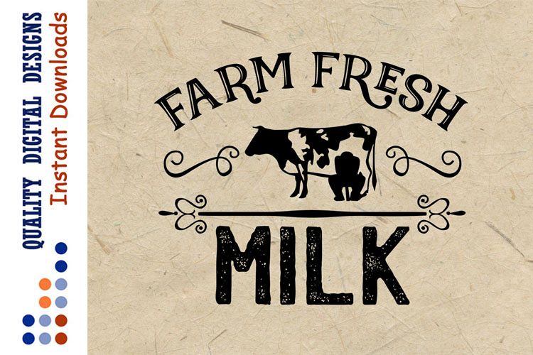 Farm Fresh Milk SVG Cow Svg Farm example image 1