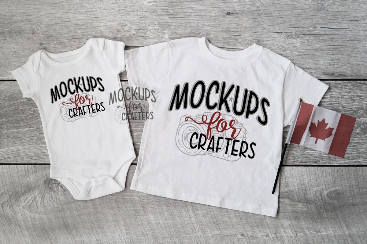 Download MOCK-UP - Baby onesie & T-Shirt Duo - Canadian Theme