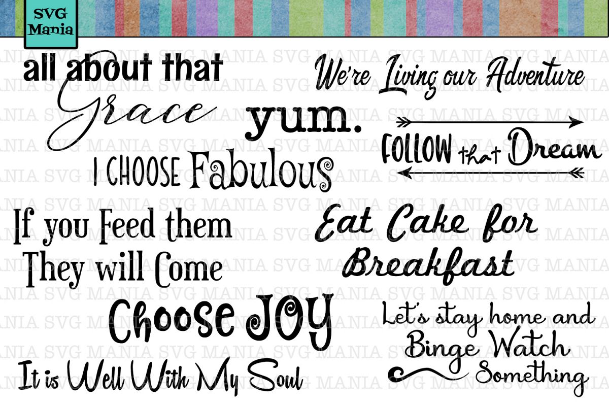 Download SVG Bundle Quotes for Wall Decor. Sign Sayings SVG File ...