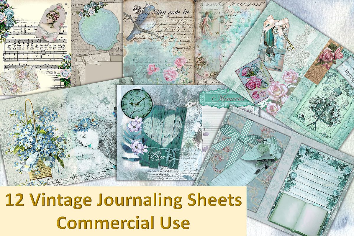 Vintage Victorian Backgrounds with Free Ephemera Kit. CU example image 1