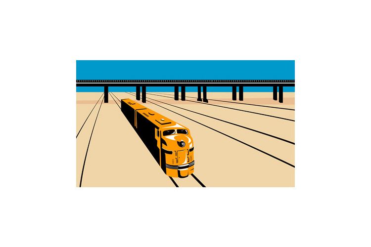 Diesel Train High Angle Retro example image 1