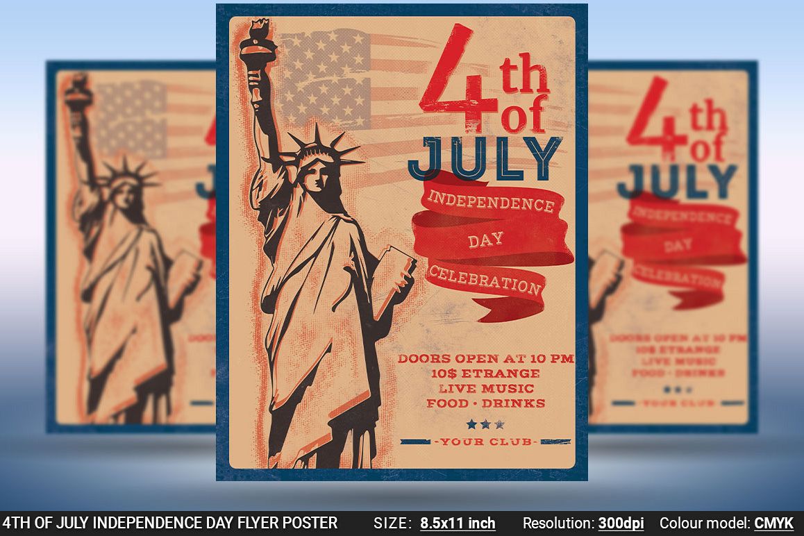 4th Of July Independence Day Flyer Poster example image 1