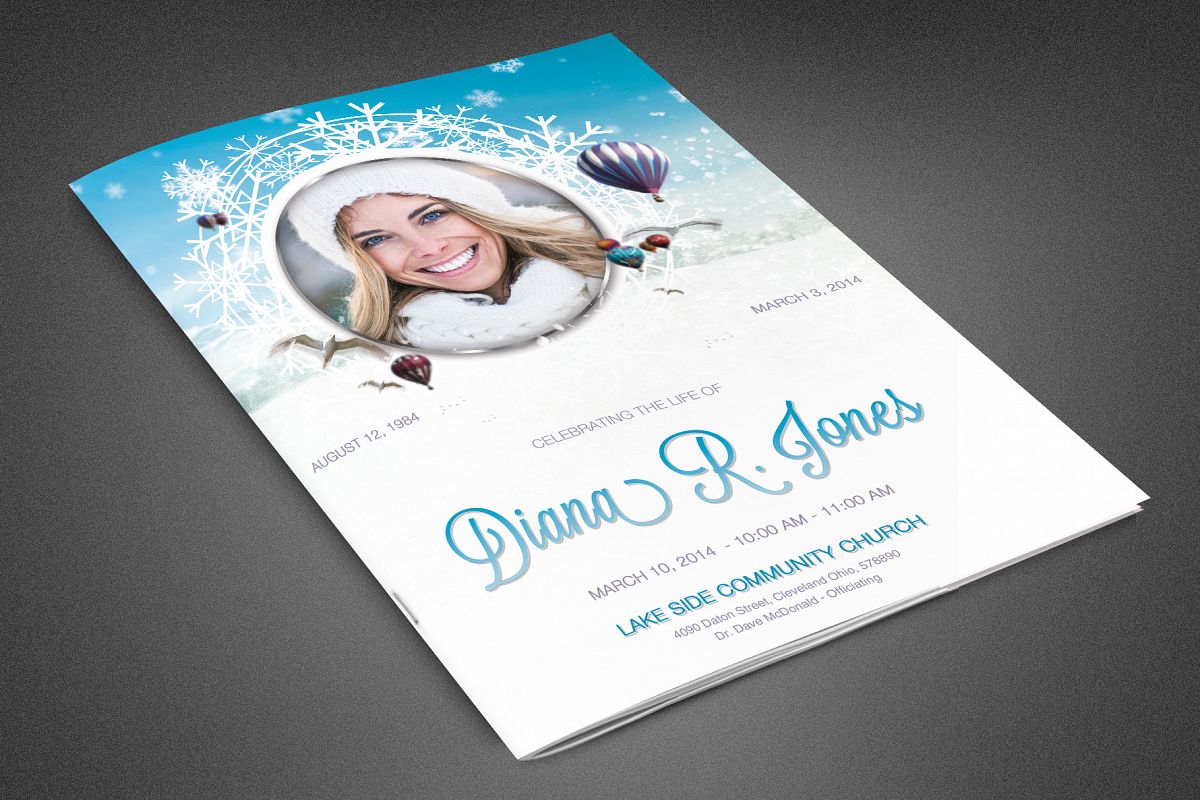 Winter Goodbye Funeral Program example image 1