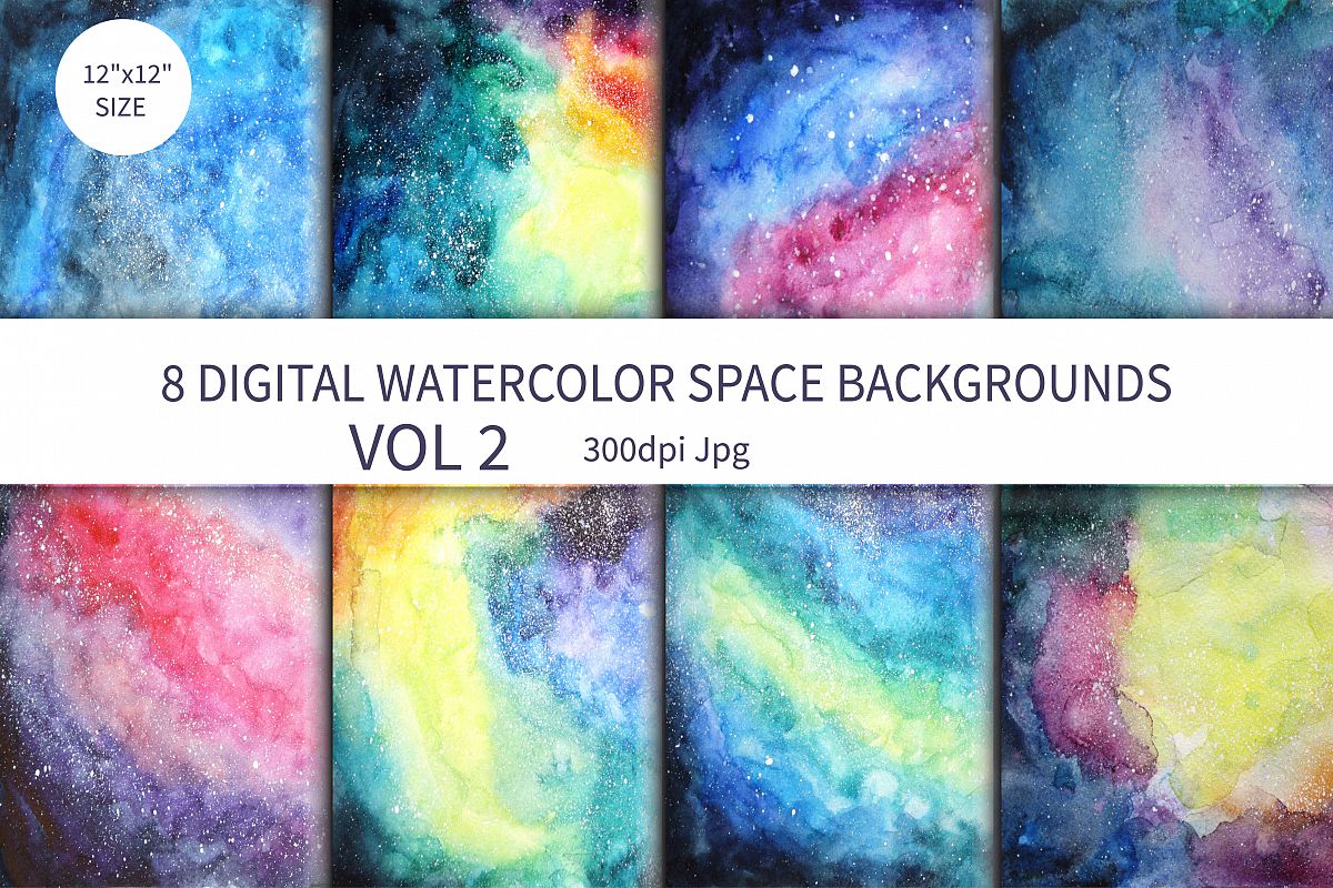 Watercolor Space Background example image 1