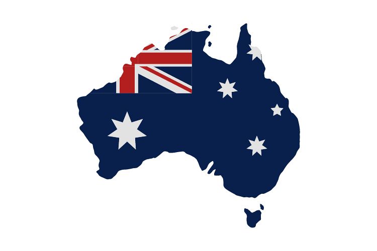 Australia map with flag example image 1
