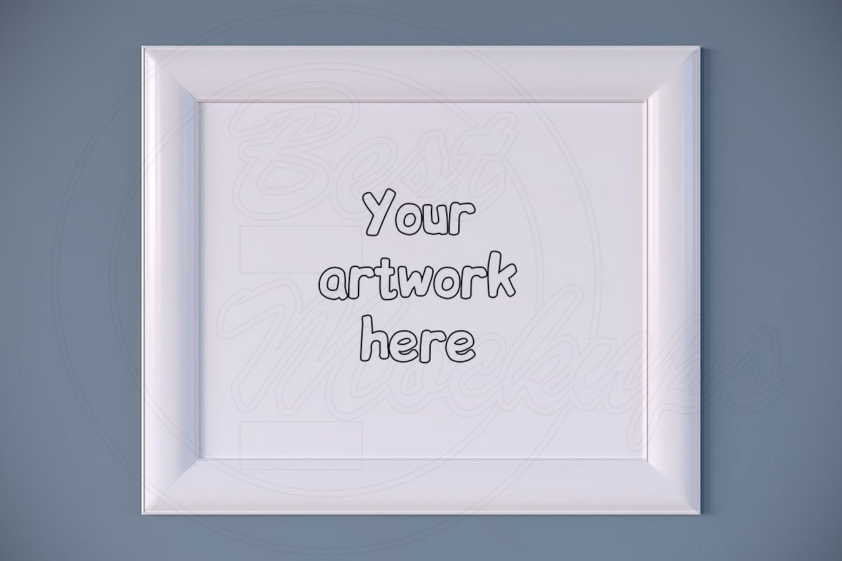 Large white digital frame mockup PSD example image 1
