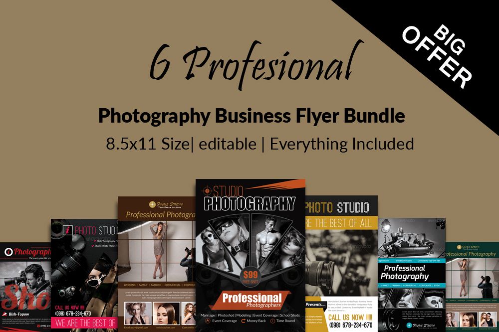 6 Photography Business Flyers Bundle example image 1