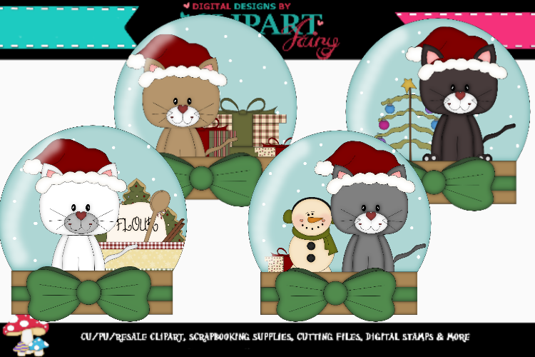Christmas Kitty snow-globe 2 example image 1