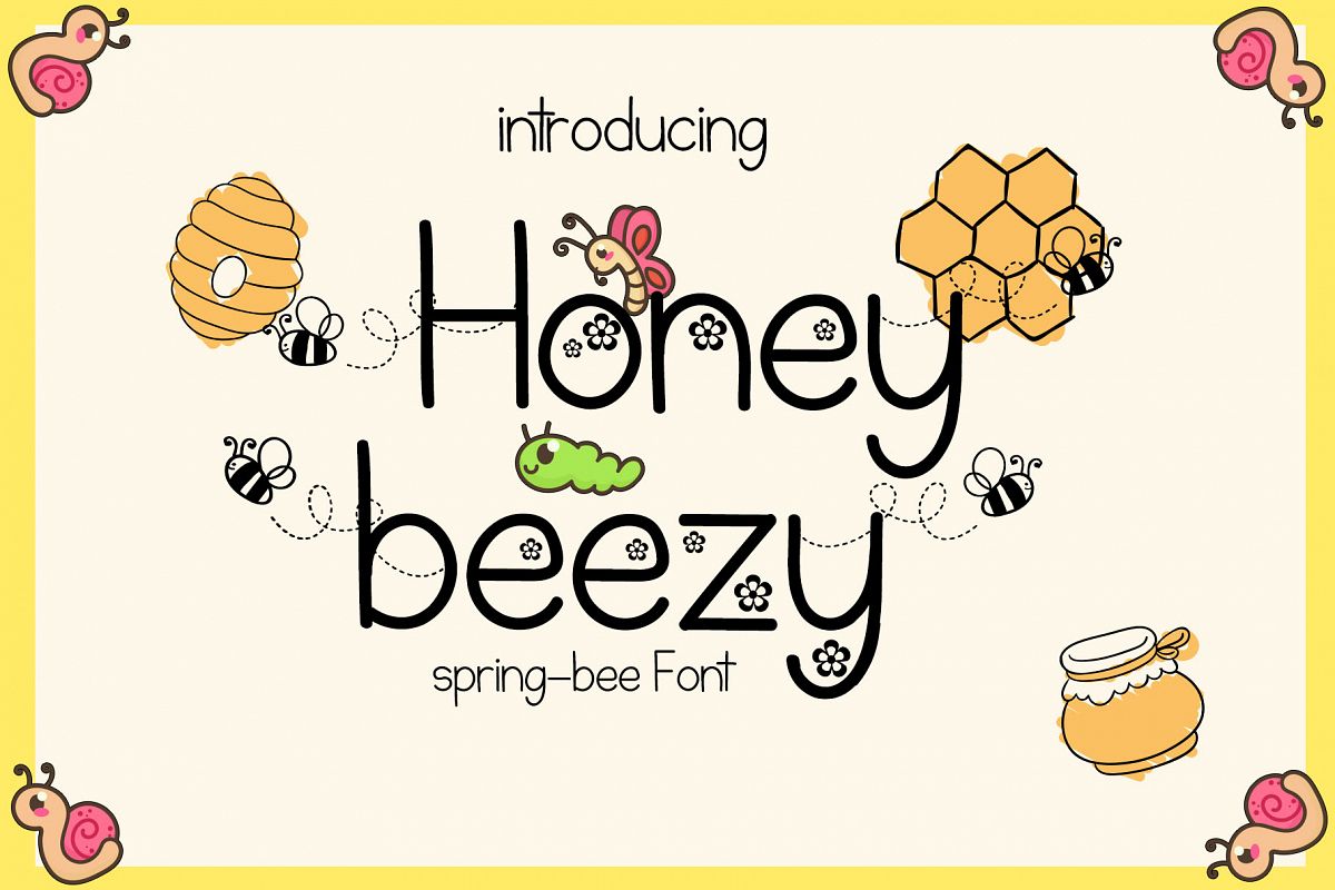 Honey Beezy - Spring Bee Font example image 1