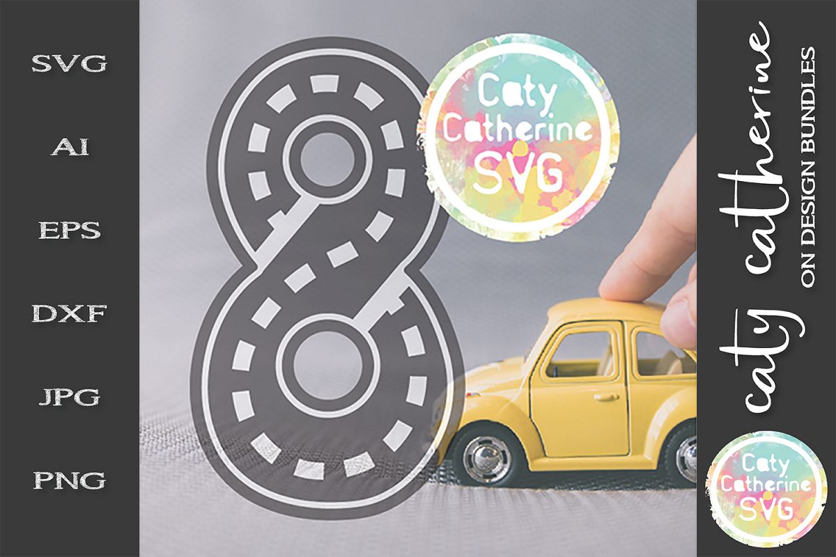 Road Map Kids Birthday Number eight SVG Cut File example image 1