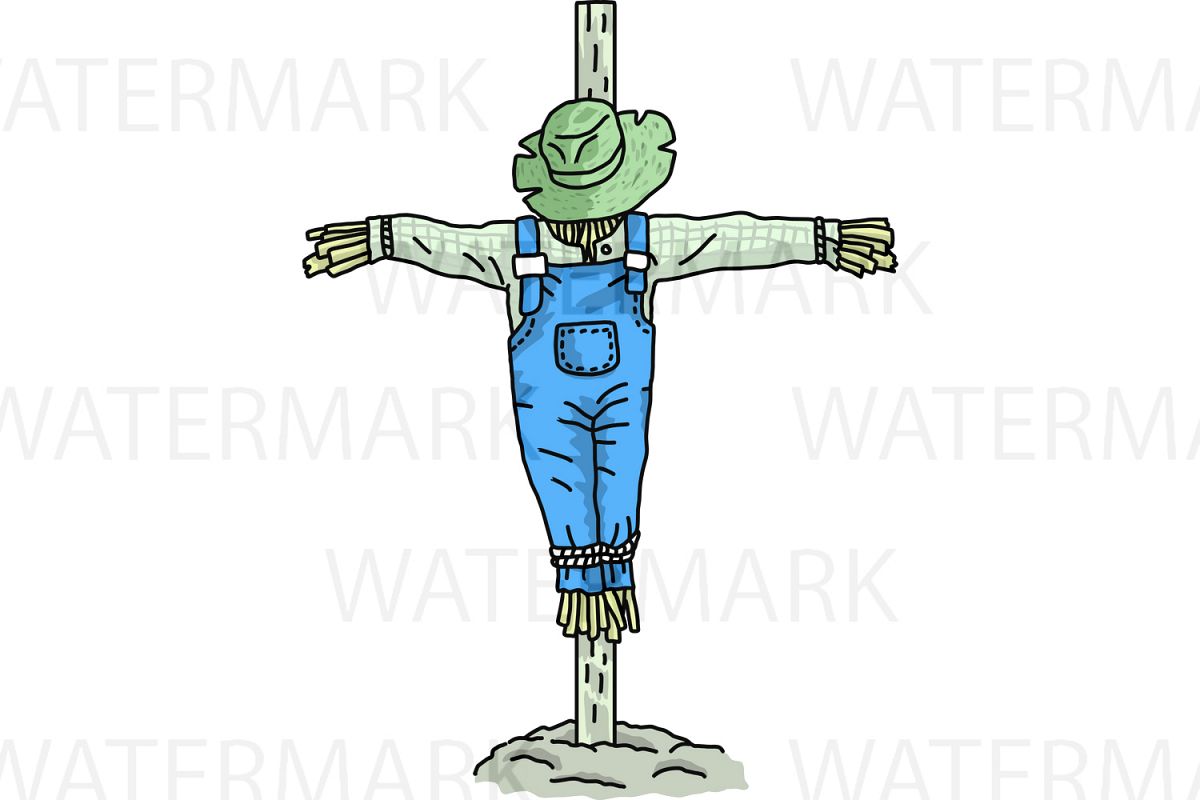 Scarecrow - SVG/JPG/PNG - Hand Drawing example image 1