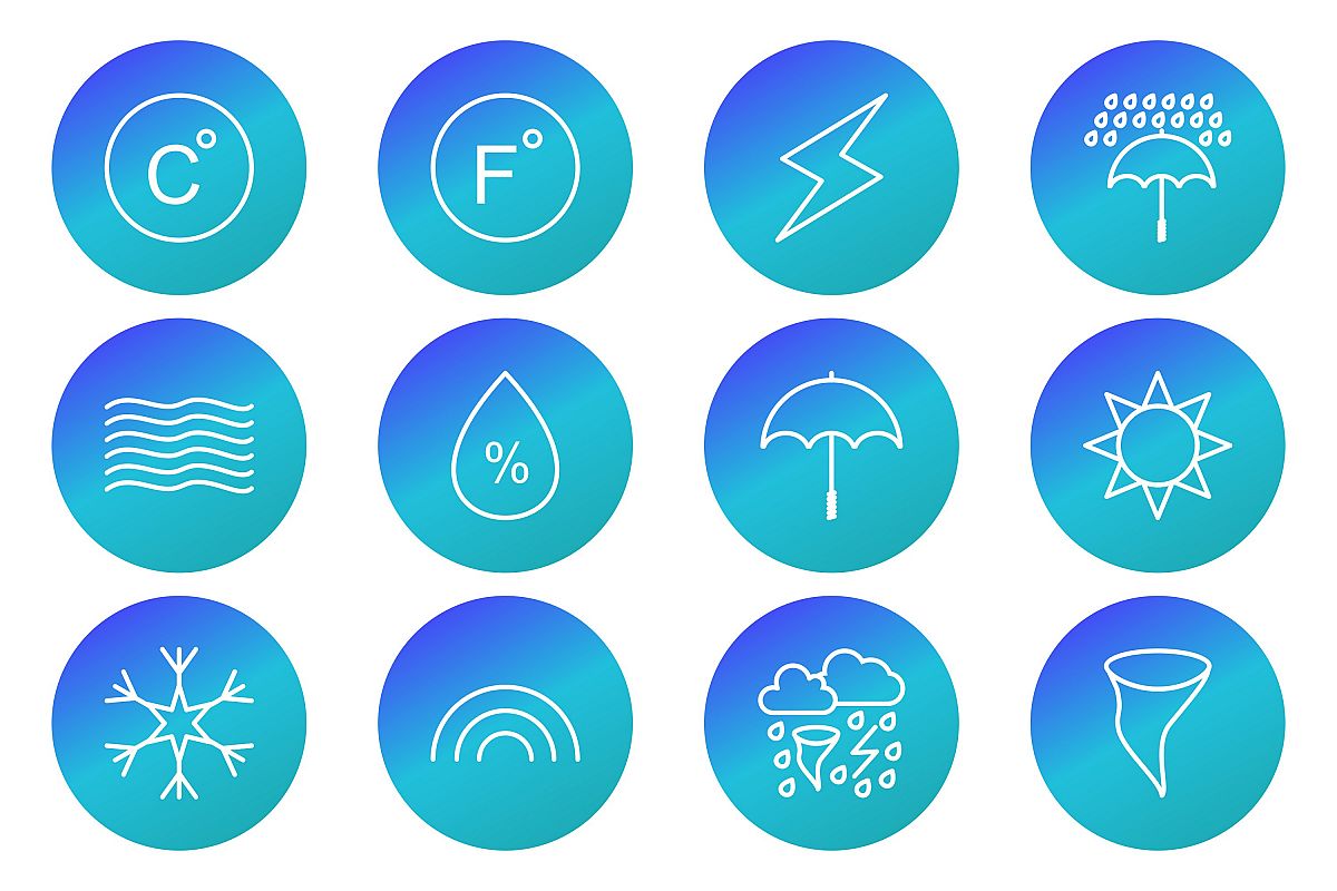 Set Of Weather And Season Icons example image 1