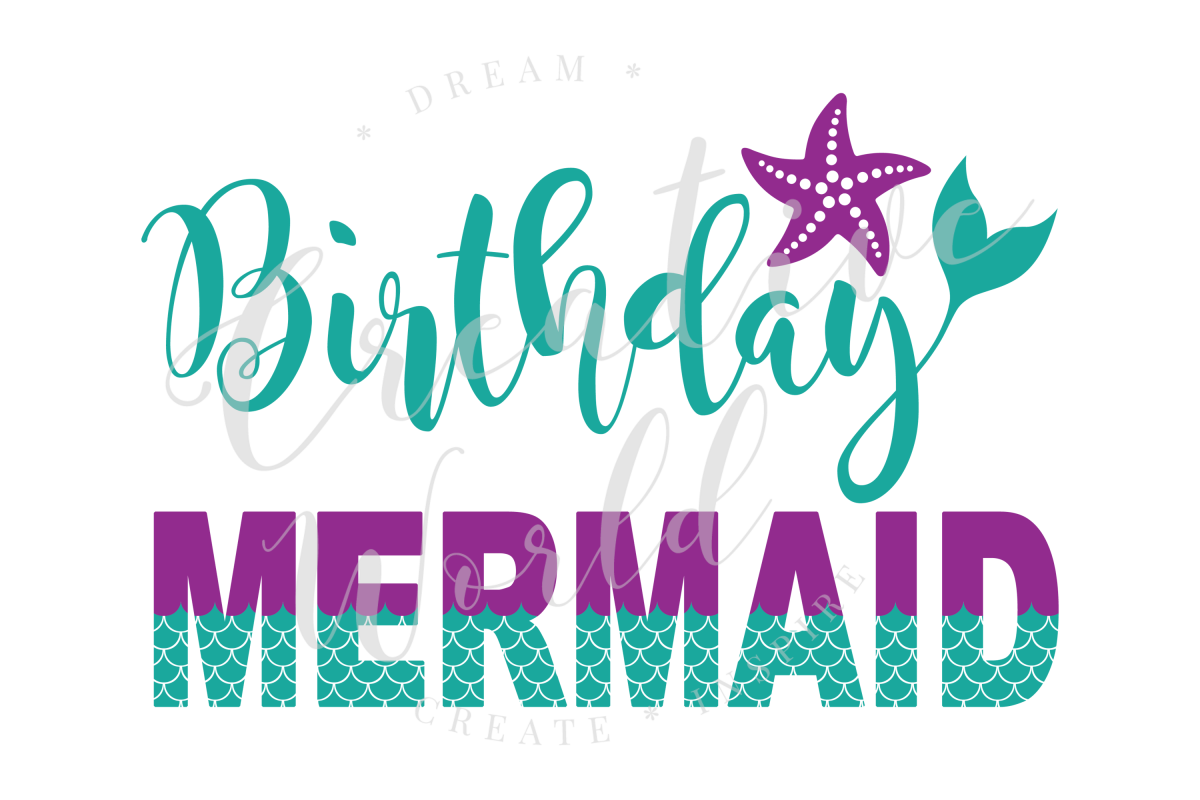 Birthday Mermaid SVG | Mermaid SVG | Mermaid Birthday Girl example image 1