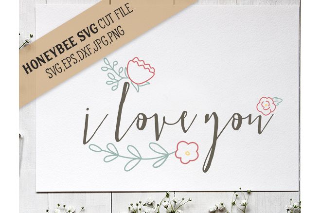 I Love You Simple Floral example image 1