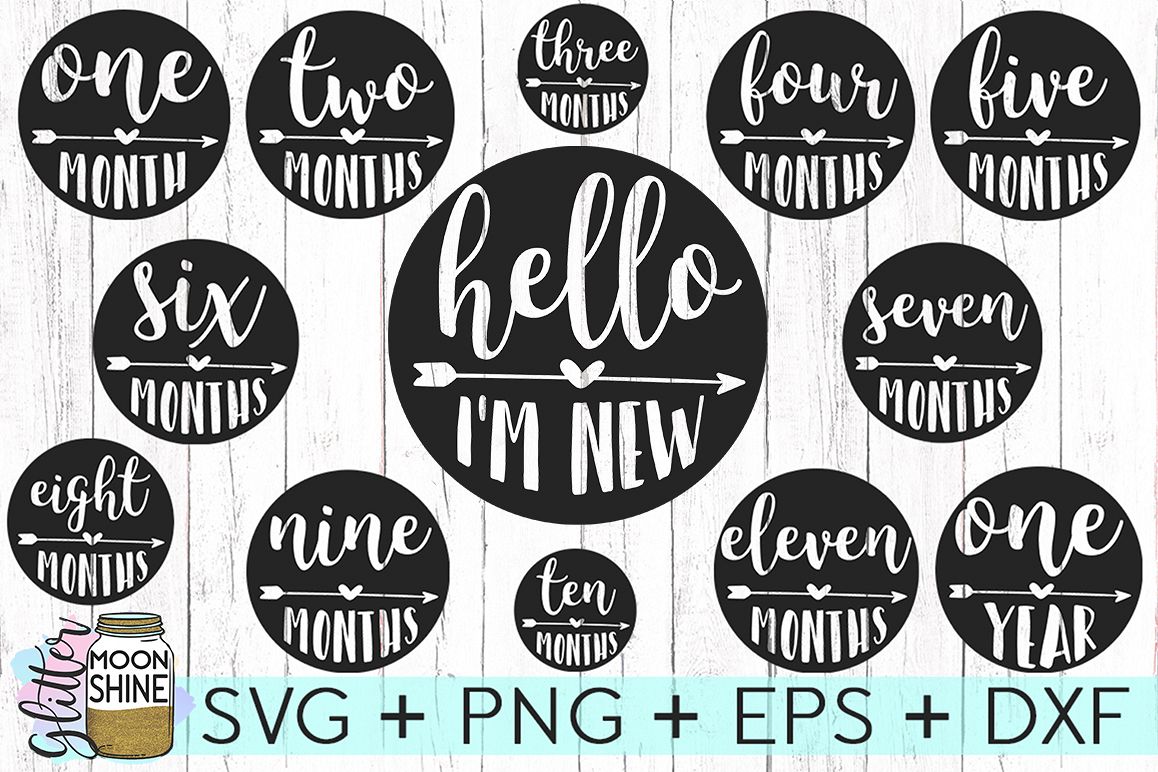 Download Hello Baby Monthly Bundle SVG DXF PNG EPS Cutting Files ...