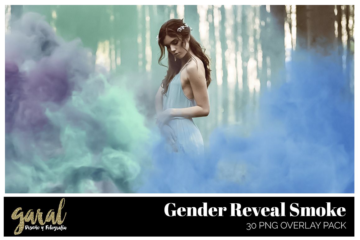 GENDER REVEAL SMOKE. PNG Photoshop Overlays example image 1