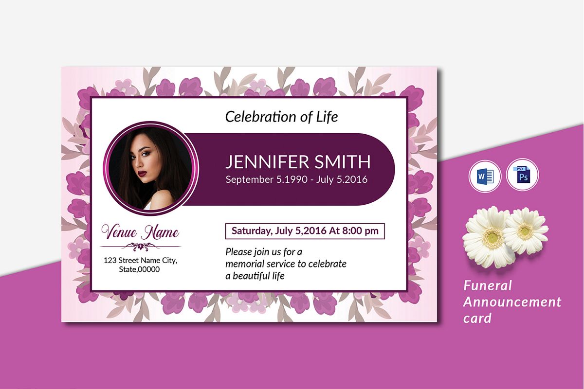 Beloved Funeral Announcement Template