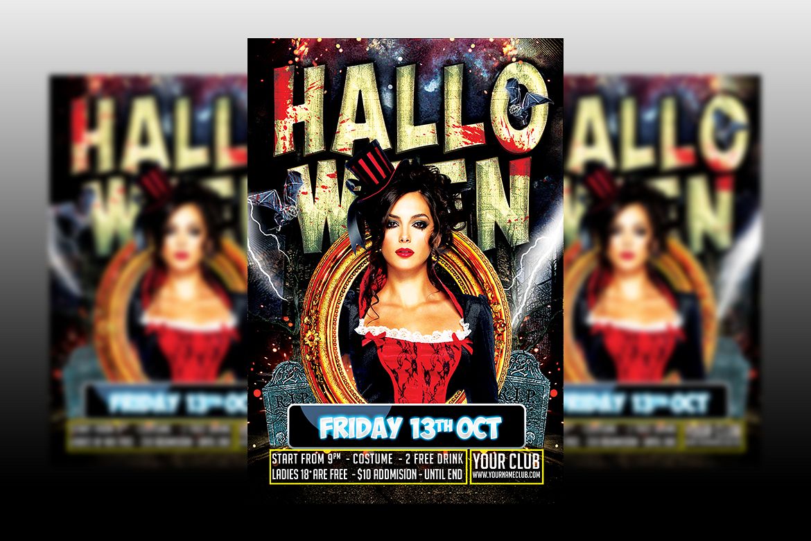 Halloween party flyer templates example image 1