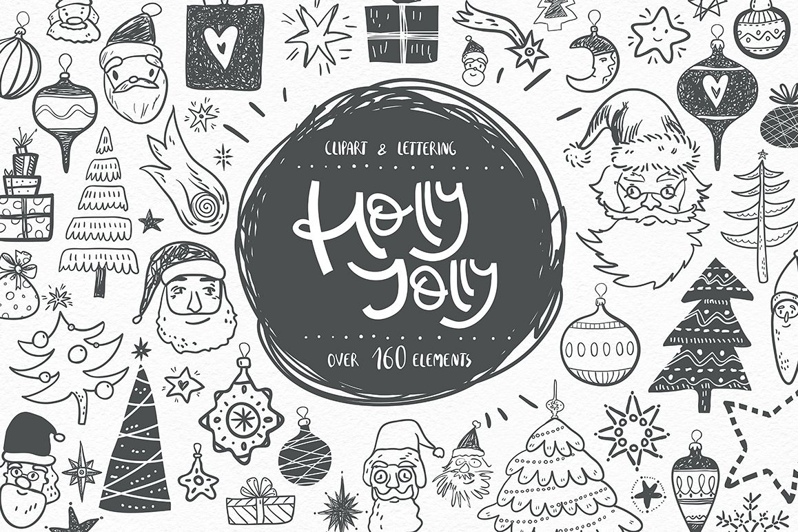 Holly Jolly. Winter doodles. example image 1