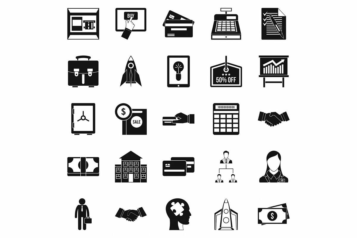 SEO development icons set, simple style example image 1