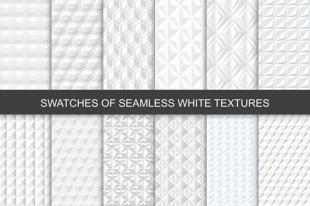 Seamless White 3d Textures. Swatches example image 1