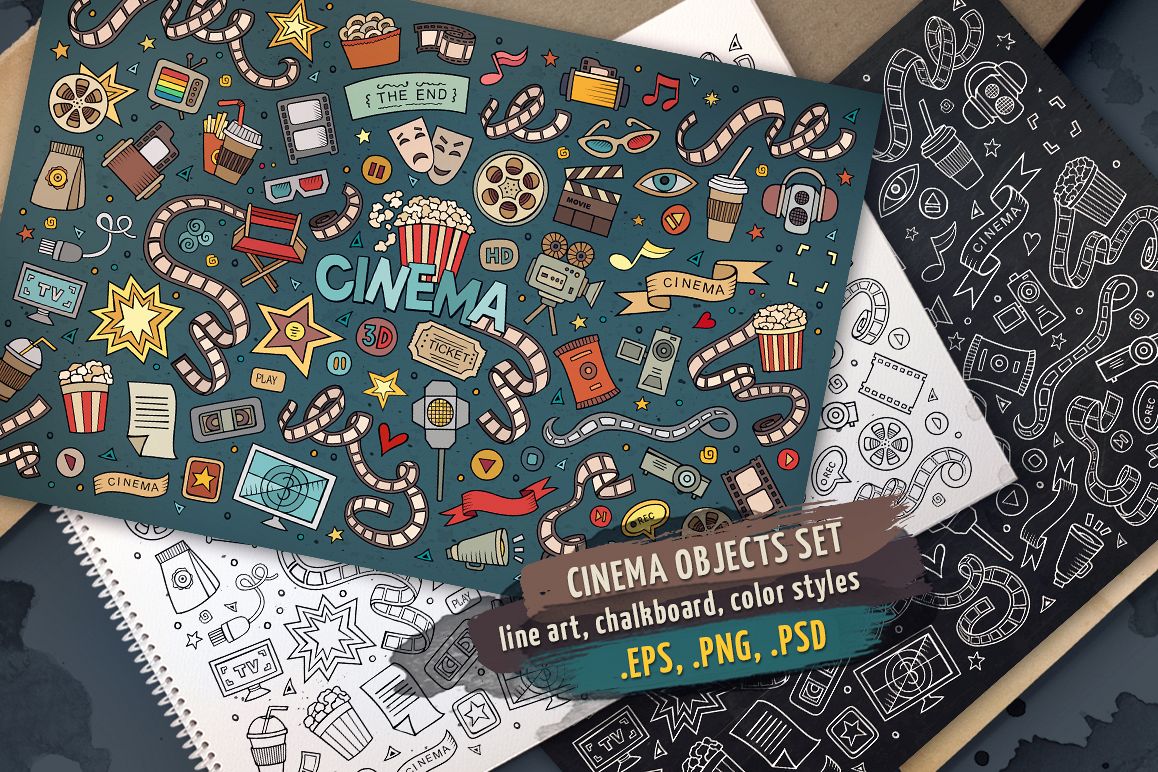 Cinema Objects & Elements Set example image 1
