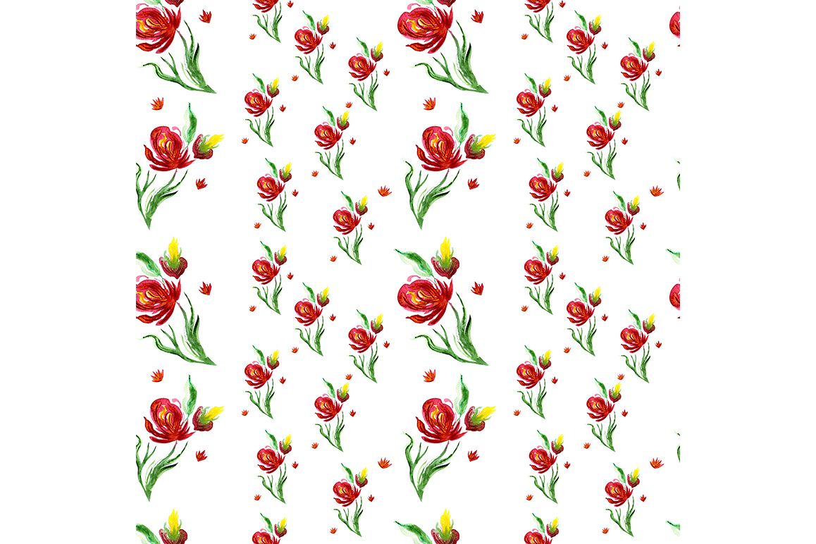 Seamless pattern with summer flowers. example image 1